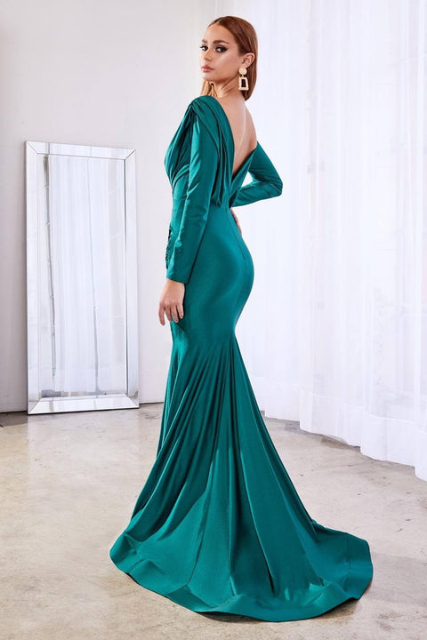 Fitted Long Sleeve Gown by Cinderella Divine CD0168