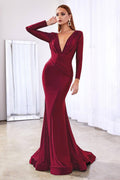 Fitted Long Sleeve Gown by Cinderella Divine CD0168