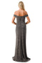 Sleek Metallic Slit Elegance Gown - Coya D574