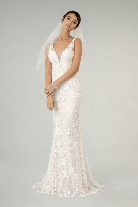 Elizabeth K Gl1903: Fitted Wedding Gown with Overskirt – alternate view 3