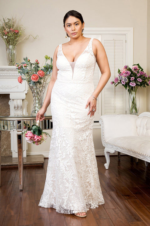 Elizabeth K Gl1903: Fitted Wedding Gown with Overskirt – alternate view 6
