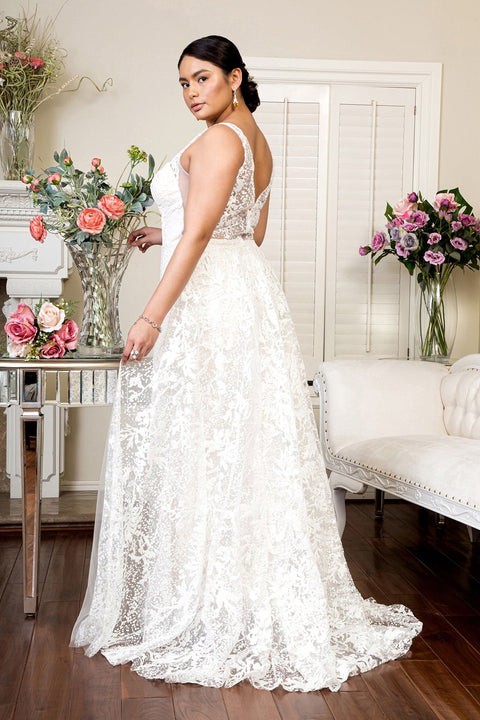 Elizabeth K Gl1903: Fitted Wedding Gown with Overskirt – alternate view 5