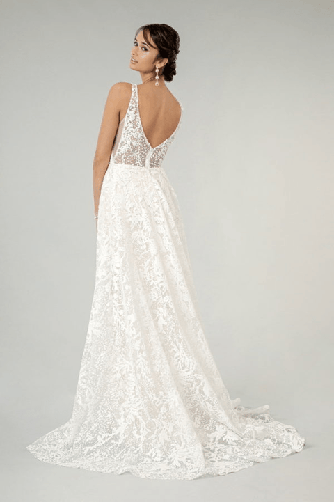 Elizabeth K Gl1903: Fitted Wedding Gown with Overskirt – alternate view 2