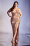 Fitted Sequin Gown by Cinderella Divine CH180