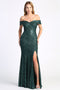 Adora 3059: Fitted Sequin Off Shoulder Gown with Slit