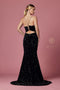 Sequin Fitted Velvet Gown by Nox Anabel R433