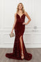 Sequin Fitted Velvet Gown by Nox Anabel R433