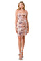 Coya S2744M: Sleeveless Sequin Print Fitted Mini Dress