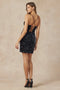 Juliet 865: Fitted Short Sequin Velvet Dress