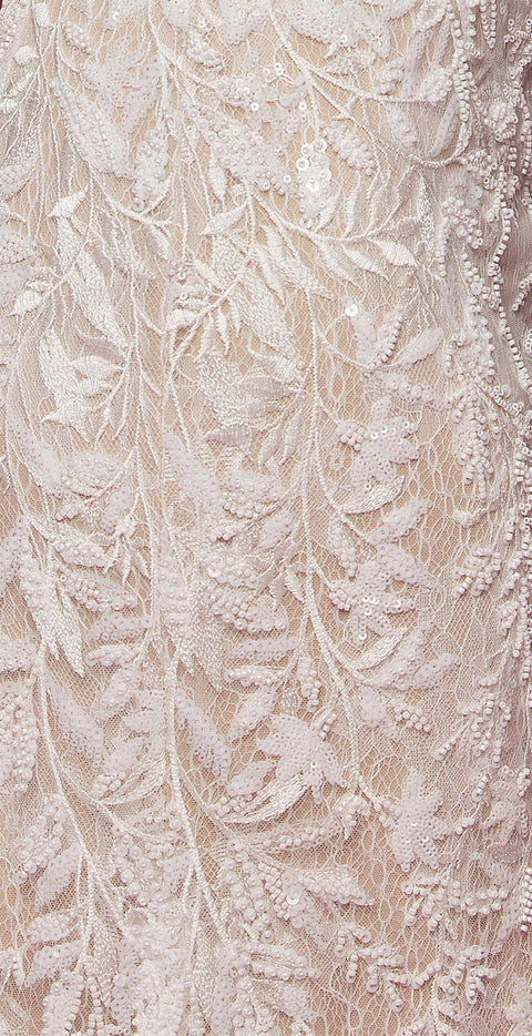 V-Neck Fitted Lace Bridal Gown by Nox Anabel JE915