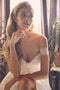 Off Shoulder Bridal Slit Gown with Floral Appliques by Nox Anabel JE953