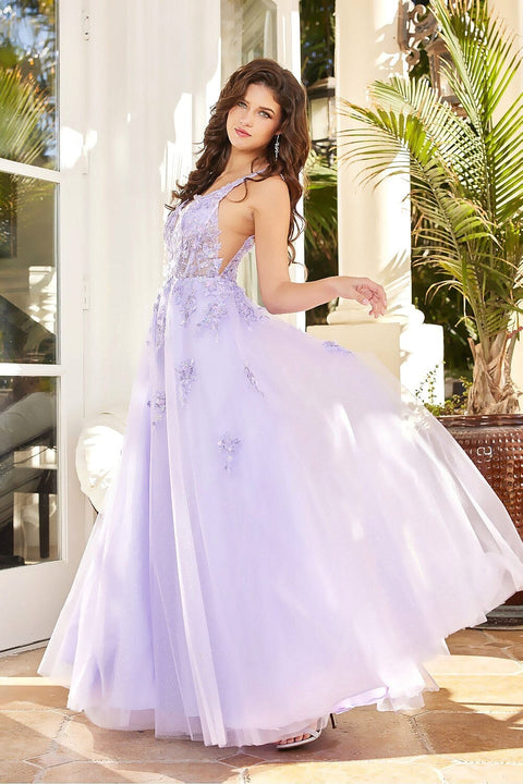 Blossom Elegance Sleeveless Tulle Gown - Adora 3090