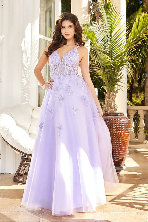 Blossom Elegance Sleeveless Tulle Gown - Adora 3090
