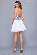 Embroidered Short Halter Dress with Floral by Nox Anabel 6235