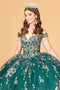 Off Shoulder Floral Ball Gown by Elizabeth K GL3074