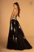 Floral Sequin Long Strapless Dress by GLS Gloria GL2654