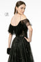 Elizabeth K GL1809: Long Dress with Flounced Cold Shoulder