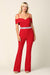 Fitted Formal Off Shoulder Evening Jumpsuit