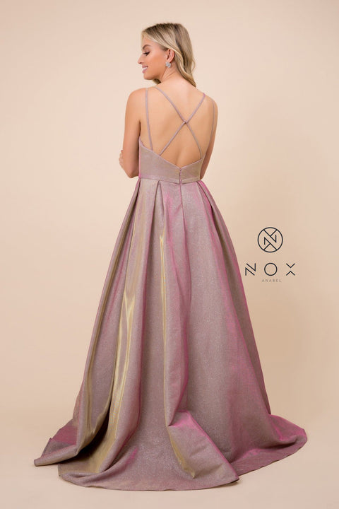 Glitter Dress with Crisscross Back by Nox Anabel E228