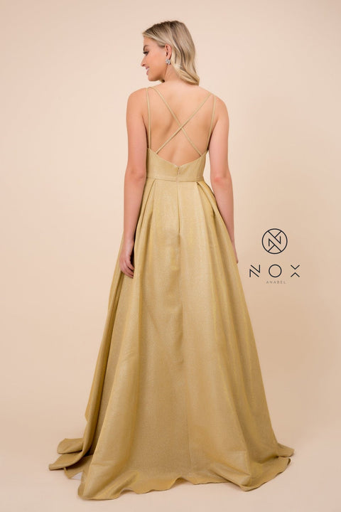 Glitter Dress with Crisscross Back by Nox Anabel E228