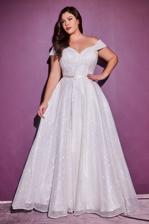 Glitter Bridal Ball Gown by Cinderella Divine CD214W