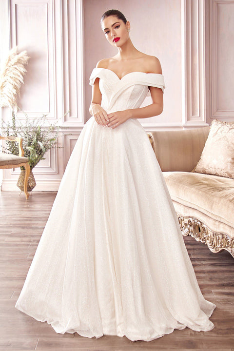 Glitter Bridal Ball Gown by Cinderella Divine CD214W