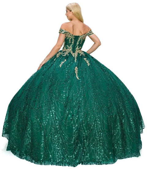 Glittery Cape Ball Gown by Cinderella Couture 4201