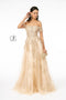 Glitter Embellished Long Off Shoulder Dress by Elizabeth K GL1805