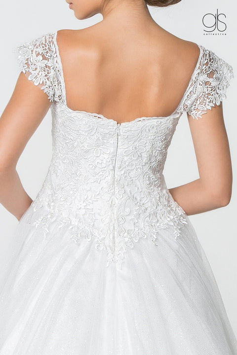 Elizabeth K Gl2817: Long A-Line Wedding Gown with Glitter Lace – alternate view 4