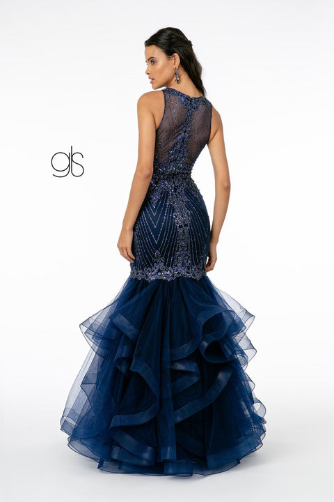 Tiered Glitter Mermaid Dress by Elizabeth K GL1822