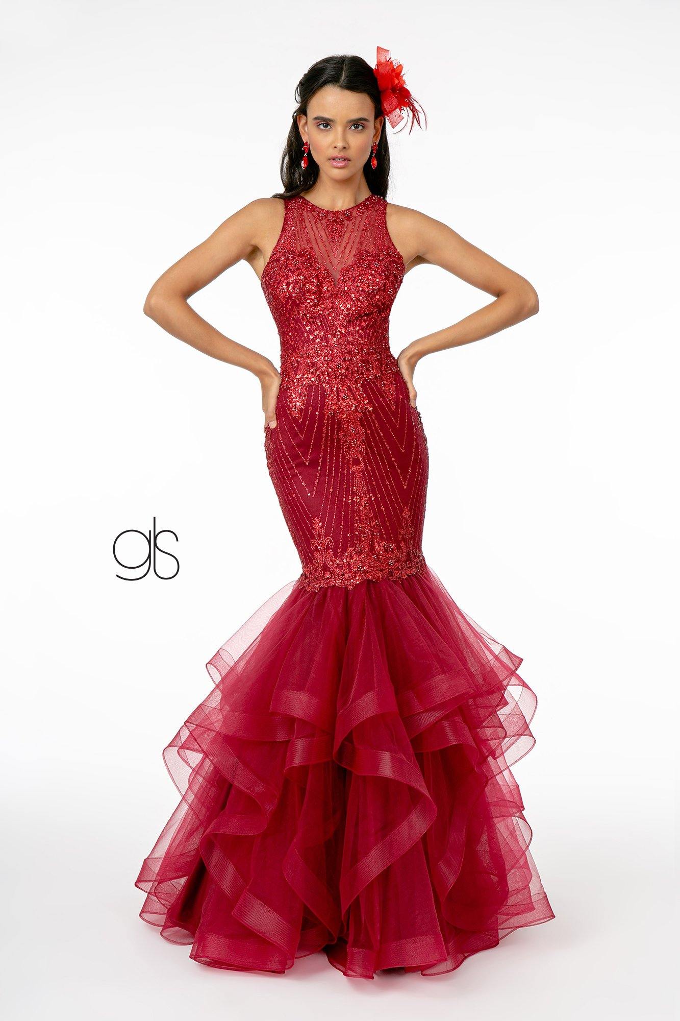 Tiered Glitter Mermaid Dress by Elizabeth K GL1822– sheerdreamz