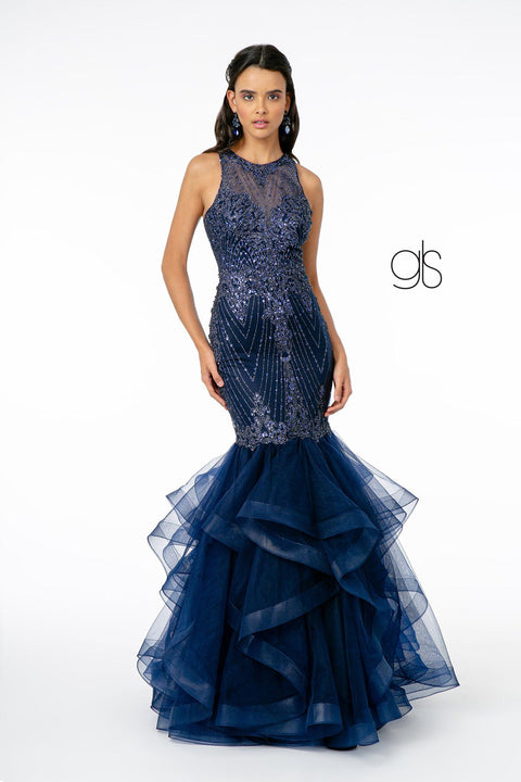 Tiered Glitter Mermaid Dress by Elizabeth K GL1822