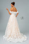 Glitter Mesh Long Off Shoulder Wedding Dress by Elizabeth K GL2937