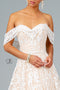 Glitter Mesh Long Off Shoulder Wedding Dress by Elizabeth K GL2937