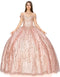 Off Shoulder Glittery Ball Gown by Cinderella Couture 8033J