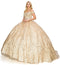 Off Shoulder Glittery Ball Gown by Cinderella Couture 8033J