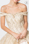 Glitter Pattern Off the Shoulder Ball Gown by Elizabeth K GL2832