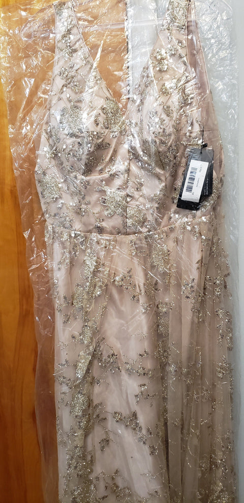 Glitter Print Ball Gown by Cinderella Divine CB068