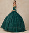 Juliet 1438: Bell Sleeve Ball Gown with Glitter Print