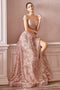 Glitter Print Off Shoulder Gown by Cinderella Divine CB069