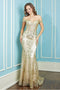 Adora 3123: Off Shoulder Mermaid Dress with Glitter Print