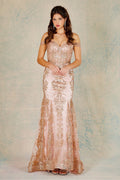 Adora 3123: Off Shoulder Mermaid Dress with Glitter Print