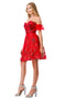 Coya S2747B: Short Sweetheart Dress with Shimmering Glitter Print
