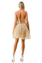 Coya S2756T: Short Sweetheart Dress with Sparkling Glitter Print