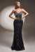 Sparkling Mermaid Elegance: Sleeveless Glitter Print Gown - Cinderella Divine CR866