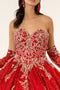 Glitter Print Strapless Ball Gown by Elizabeth K GL1943