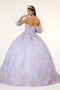 Glitter Print Strapless Ball Gown by Elizabeth K GL1944