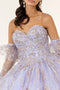 Glitter Print Strapless Ball Gown by Elizabeth K GL1944