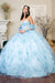 Glitter Print Strapless Ball Gown by Elizabeth K GL1944