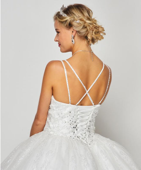 Sweetheart Ball Gown with Glitter Print by Juliet 1427